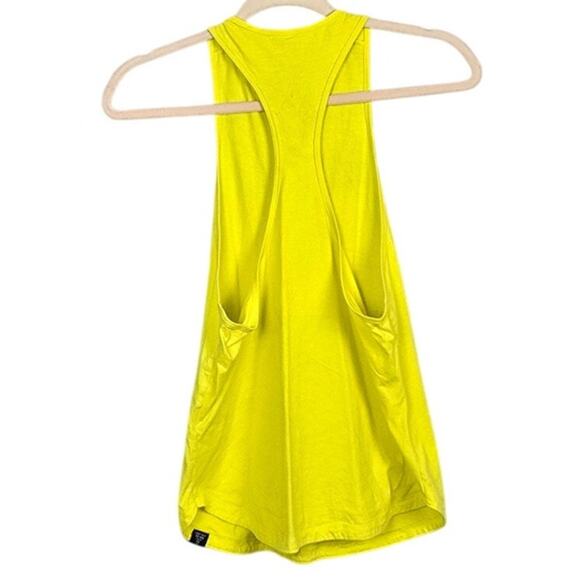 ADIDAS Womens Yellow Graphic Racerback Sz S Tank Top Athletic Activewear Workout - Picture 2 of 7